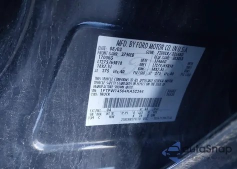 2004 Ford F-150 Fx4/Lariat/Xlt from USA, damaged, VIN 1FTPW14504KA52344